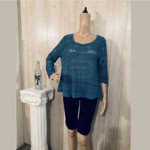 AEROPOSTALE TEAL LONG SLEEVE LOOSE FIT BLOUSE